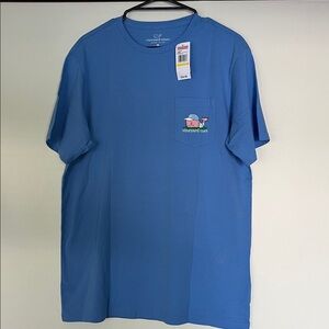 NWT Vineyard Vines Classic Blue Tee with Baseball Pocket Graphic- M